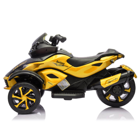 Tricicleta Electrica pentru Copii, 12V, 2 Motoare, MP3 USB, Lumini LED Trike Galben [2]