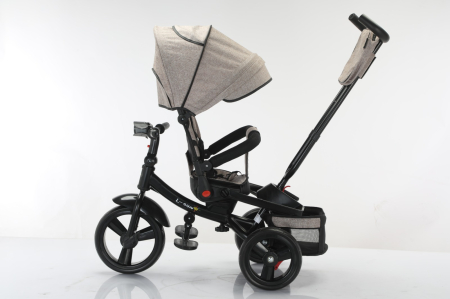 Tricicleta Multifunctionala Bej Nordic, Scaun 360°, Roti EVA, 6-48L [4]