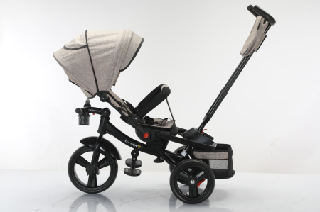 Tricicleta Multifunctionala Bej Nordic, Scaun 360°, Roti EVA, 6-48L [2]
