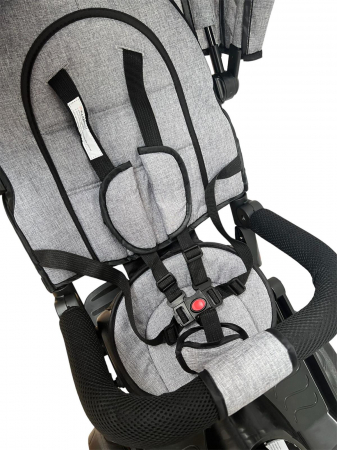 Tricicleta multifunctionala Roti Din Spuma Eva Pliabila Scaun Rotativ Gri [12]