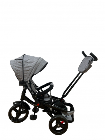 Tricicleta multifunctionala Roti Din Spuma Eva Pliabila Scaun Rotativ Gri [10]