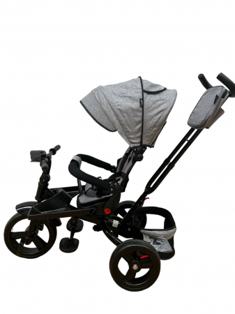 Tricicleta multifunctionala Roti Din Spuma Eva Pliabila Scaun Rotativ Gri [3]