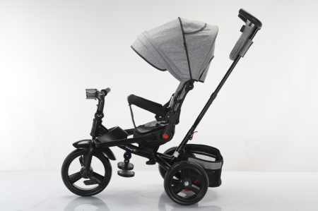 Tricicleta Multifunctionala Gri Modern, Scaun 360°, Roti EVA, 6-48L [6]