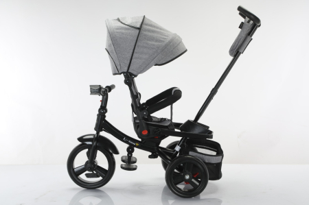 Tricicleta Multifunctionala Gri Modern, Scaun 360°, Roti EVA, 6-48L [1]