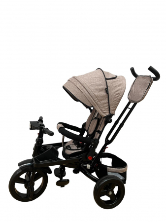 Tricicleta multifunctionala Roti Din Spuma Eva Pliabila Scaun Rotativ Bej [5]