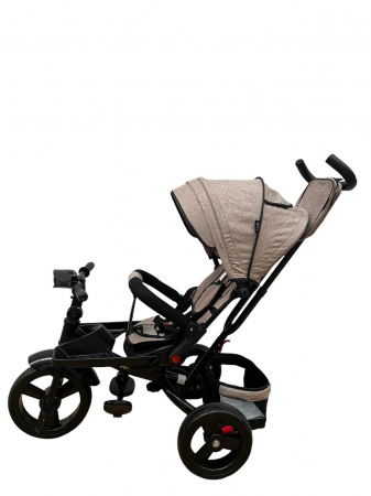 Tricicleta multifunctionala Roti Din Spuma Eva Pliabila Scaun Rotativ Bej [6]