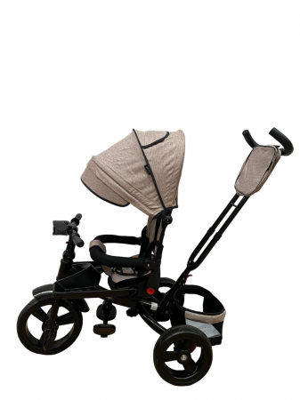 Tricicleta multifunctionala Roti Din Spuma Eva Pliabila Scaun Rotativ Bej [4]