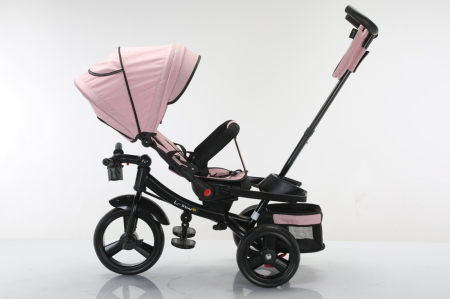 Tricicleta Multifunctionala Roz, Scaun 360°, Roti EVA, 6-48 Luni [2]