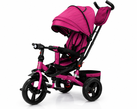 Triciclete - Tricicleta multifunctionala Roti Din Spuma Eva Pliabila Scaun Rotativ Violet