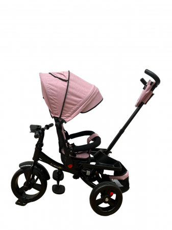 Tricicleta multifunctionala Roti Din Spuma Eva Pliabila Scaun Rotativ Roz [4]