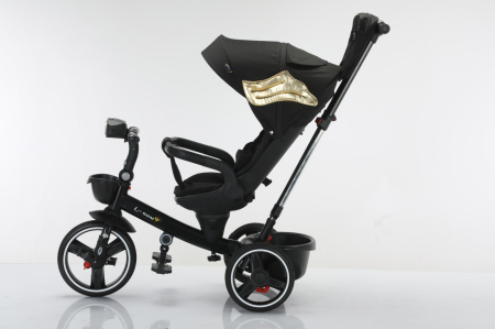 Tricicleta Reversibila Evolutiva SL06, Sunet si Lumini, Negru cu aripi Aurii [1]