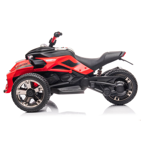 Trike Electric pentru Copii, 12V, 2 Motoare, Roti EVA, MP3 Bluetooth, Suspensii Spate Rosu [3]