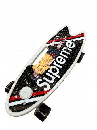 Trotineta 2 in 1, transformabila in skateboard cu lumini, Alb [2]