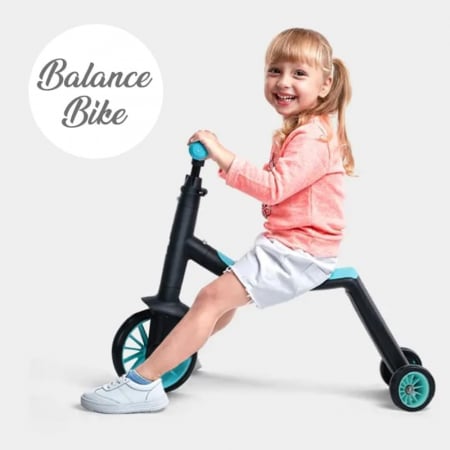 Trotineta 3 in 1 Copii – Bicicleta de Echilibru Pedale Scooter Reglabil Bleu [6]