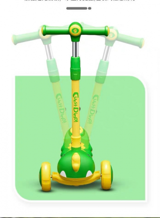 Trotineta Copii 6 in 1 Dinozaur – Tricicleta Multifunctionala Cu Maner Parental Verde [2]