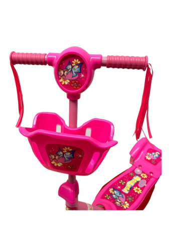 Trotineta pentru Copii cu Lumini si Sunete, 3 Roti, Cosulet pe Ghidon, Cadru Metalic [3]