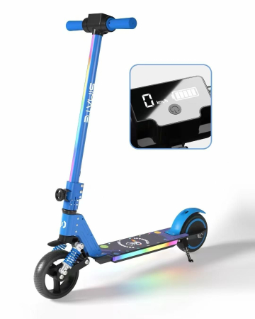 Trotineta Electrica Copii 250W, LED, Frana Display Digital, 16 km/h Albastru [2]