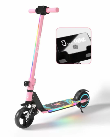 Trotineta Electrica Copii 250W, LED, Frana Display Digital, 16 km/h Roz [2]