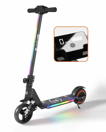 Trotineta Electrica Copii 250W, LED, Frana Display Digital, 16 km/h Negru [2]