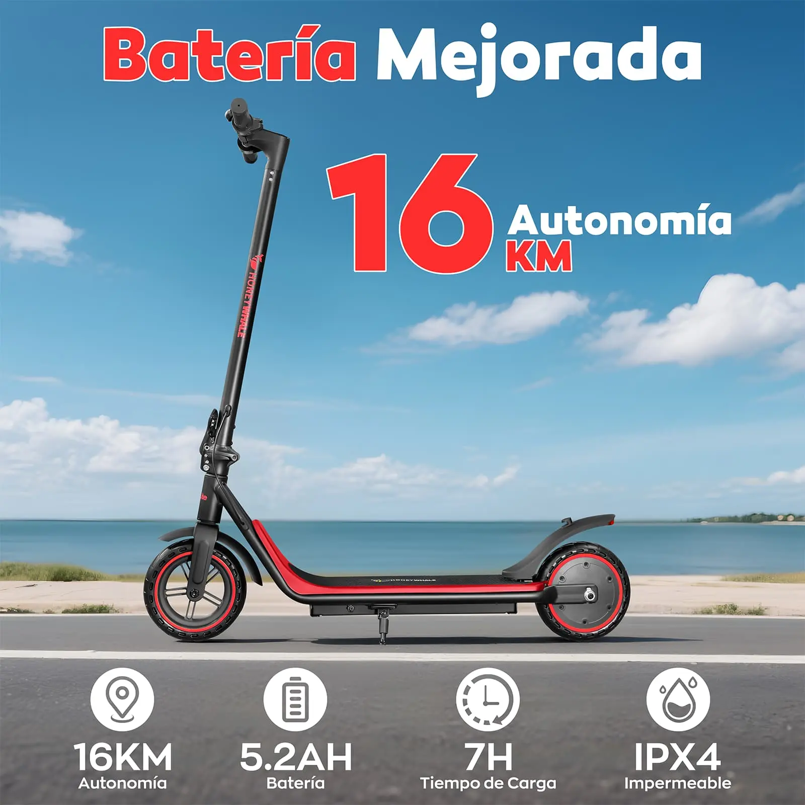 Trotineta Electrica Honey Whale M1 Lite 500W, 25km/h, Albastru [1]