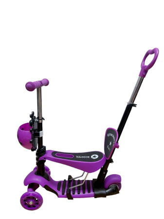 Trotineta Ladybug 5 în 1 pentru Copii, cu Scaun, Spatar si Maner Parental, Roti LED Mo [1]
