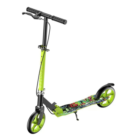 Jucarii exterior - Trotineta pliabila frana dubla, Cric, platforma antiderapanta – Verde 100 kg