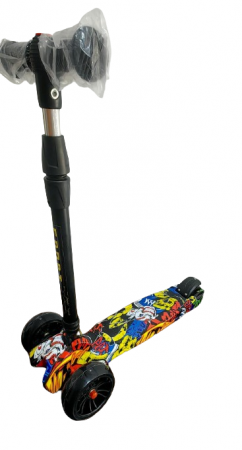 REDUCERI - Trotineta Scooter Pliabila 3 Roti cu lumini Grafiti