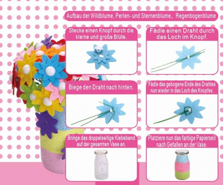 Trusa creativa pentru copii cu nasturi Buchet cu vază de sticlă [1]