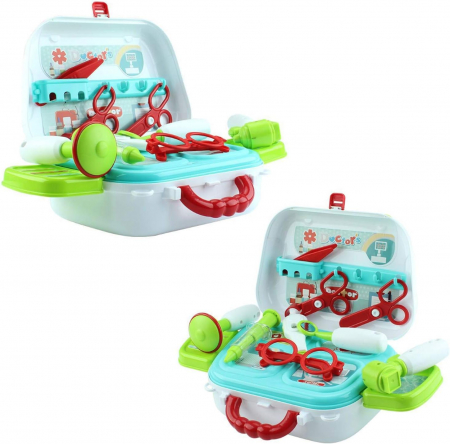 Set scule - Truse doctor copii ( 3 ani +) - Jucarie Trusa Doctor cu Accesorii - Portabila, cu Gentuta si Design Modern