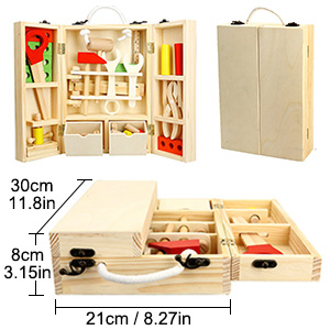 Trusa de Scule din Lemn cu Accesorii - Set Cutie de Scule Lemn [9]