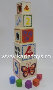 Turn Cuburi din Lemn - Set Cuburi din Lemn Montessori [1]