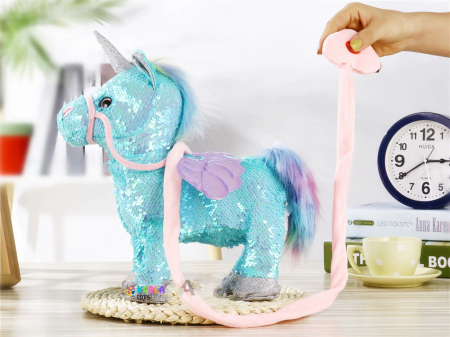 Jucarii muzicale - Unicorn Interactiva cu Paiete Merge si canta