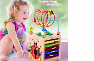 REDUCERI - Cub Lemn Montessori educational Buburuza 6 in 1