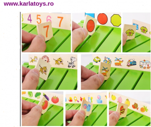 Joc educational Montessori Sortator de cartonase Card Box [3]