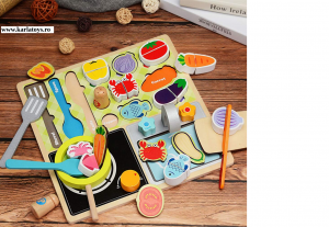 Joc din lemn copii puzzle Gratarul Barbecue Shop [5]