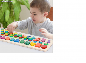 Table educative (3 ani +) - Joc din Lemn 3 in 1 Rainbow Digital Board - Joc Lemn 3 in 1 Numere