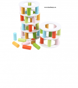 Jocuri creative (3 ani +) - Joc din lemn Stivuire Turnul colorat Pisa Tower Jenga