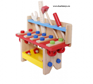 Set scule - Truse doctor copii ( 3 ani +) - Set de Scule din Lemn Micul Tamplar