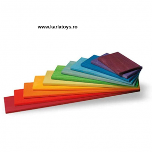 Jocuri creative (3 ani +) - Montessori Rainbow Blocks - Placute Curcubeu 11 piese