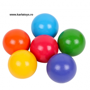 Jocuri creative (3 ani +) - Joc Lemn Bile Curcubeu Montessori  Rainbow Ball