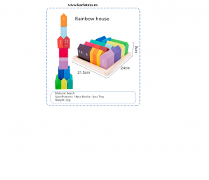Set Cuburi Lemn Orasul Curcubeu - Rainbow House set 15 piese [2]