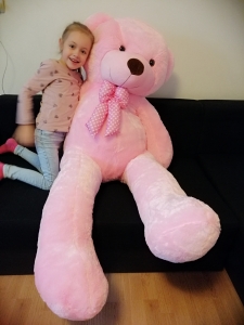 Jucarii din Plus - Mascote din Plus(3 ani +) - Ursulet din plus cu funda 150 cm