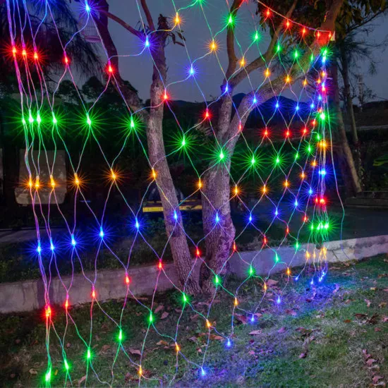 Cadouri - Articole de sezon - Instalatie plasa multicolora 2.3m X 2.3m 8 jocuri de lumini interconectabil