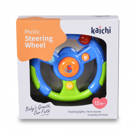 Jucarii muzicale - Volan Interactiv Bbebelusi cu Sunete si Lumini Kaichi