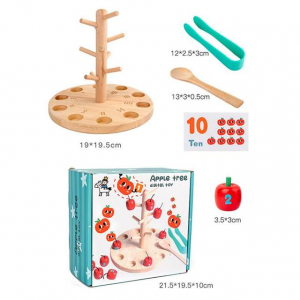 Joc educativ montessori din lemn Pomul cu Mere [2]
