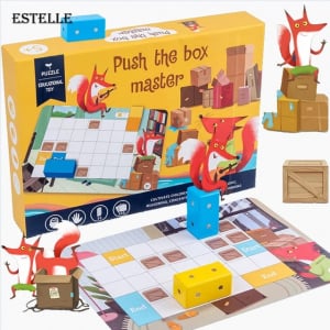 Jocuri educative (3 ani +) - Joc Lemn Gandire Logica Spatiala Little Fox Sokoban