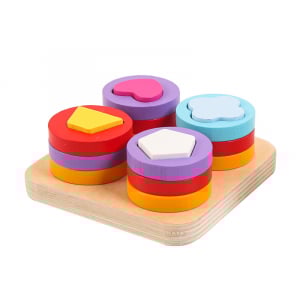 Joc lemn montessori sortator forme geometrice 4 coloane [1]