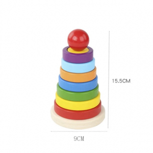 Joc lemn turn montessori stivuire forme curcubeu [4]