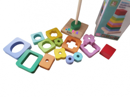 Joc Montessori Turn de stivuire curcubeu [6]