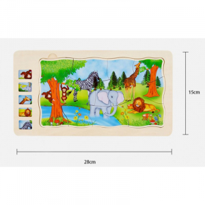 Joc din lemn Puzzle in straturi Onshine Animale [7]